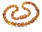 Amber teething necklace - luxury baroque cognac beads