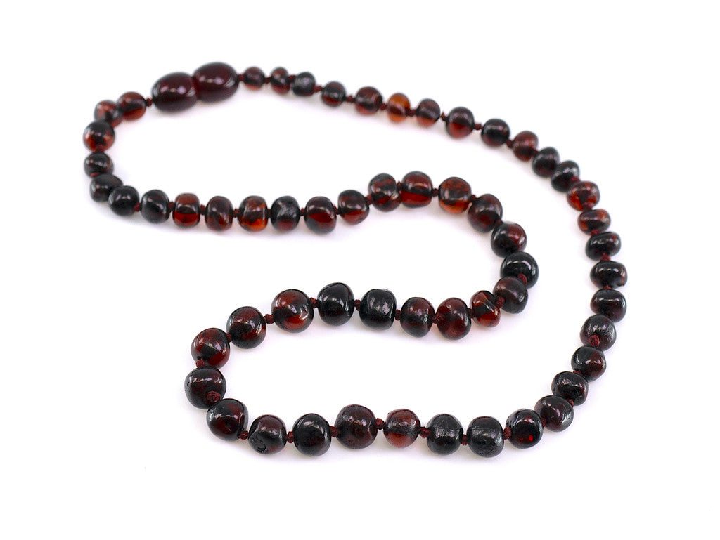 Dark cherry / black amber teething & colic necklace