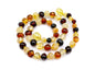 Adult amber necklace extra strength raw multicoloured rounded beads