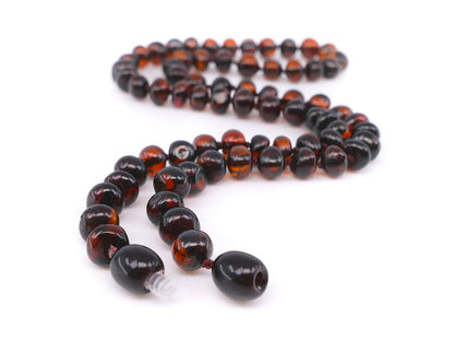 Adult Dark cherry / black adult amber necklace