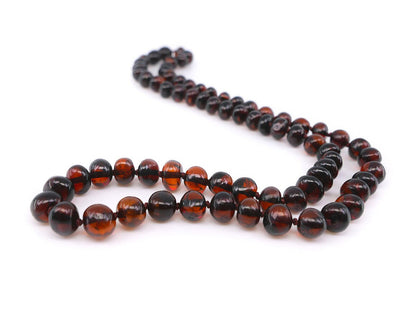 Adult Dark cherry / black adult amber necklace