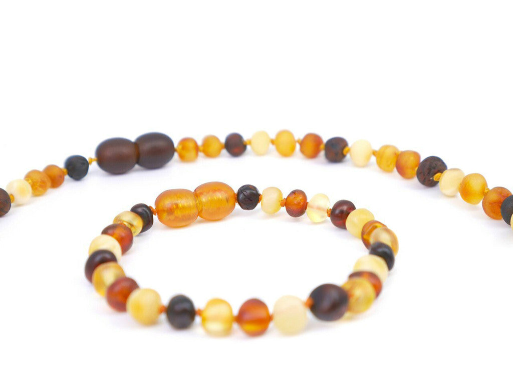 Maximum strength baroque beads raw amber teething & colic set